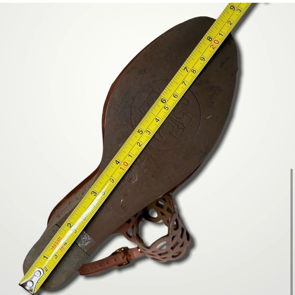 TORY BURCH Y2K VINTAGE BOHO CORK WEDGE LEATHER WESTERN SANDAL PLATFORM BROWN 8.5 - Picture 5 of 5